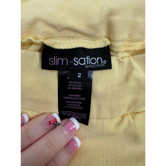 Slim-Sation By Multiple Khaki Pull-on Walking Shorts Size 2 - Picture 3 of 5